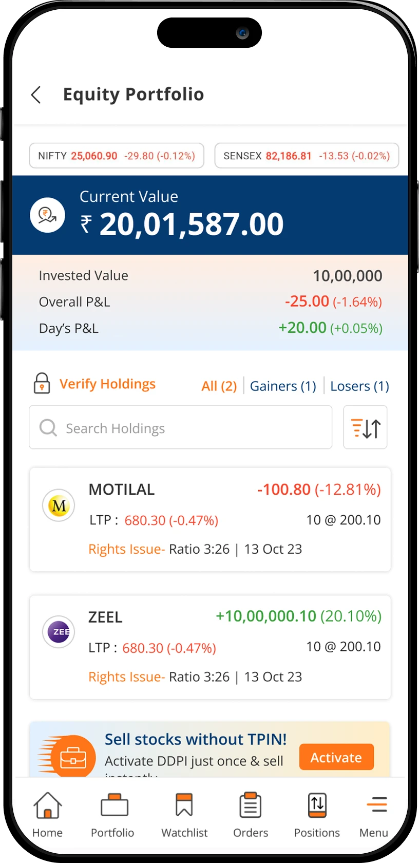 Corporate action notifications