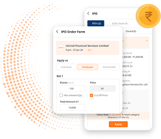 IPO Subscription banner displaying latest IPO subscription status and updates with call-to-action to explore offerings