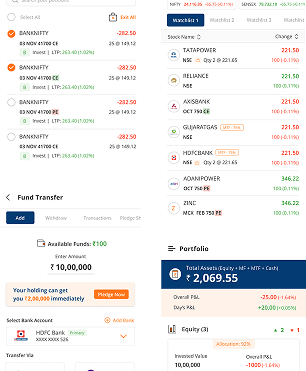 Illustration showing a mobile screen with stock market volume and price alert notifications, highlighting a feature that lets users set real-time alerts for market movements.
