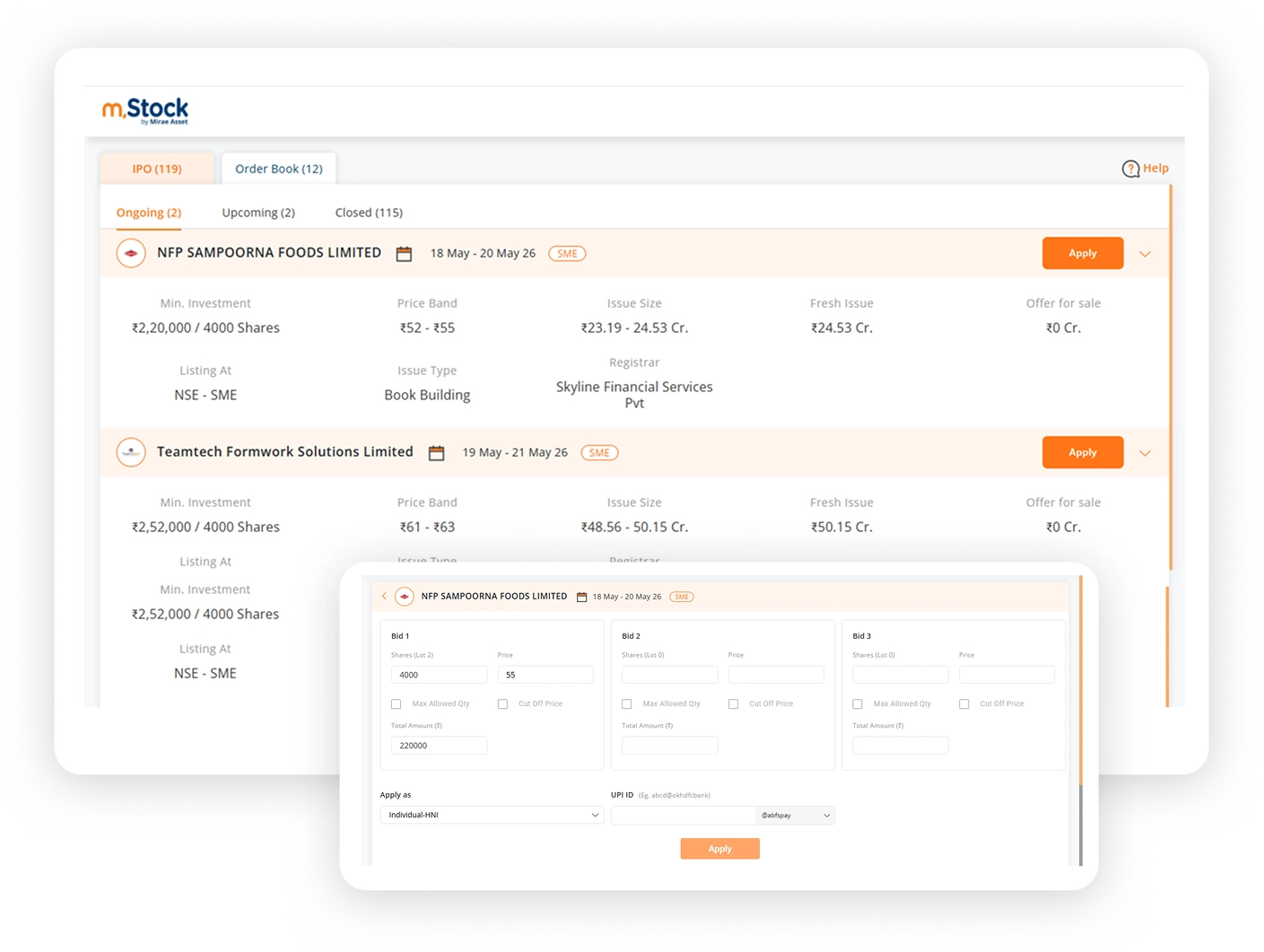 Effortless IPO applications
